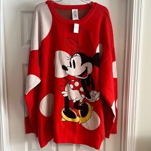 Disney Women's Red Minnie Mouse Sweater